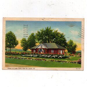 Vintage used Postcard  (1940s) Lake Park East St. Louis IL